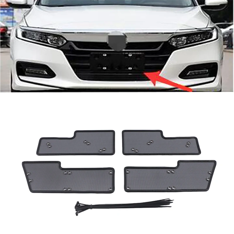 Car accessories for insertion of stainless steel front grille of insect proof net For Honda Accord 2018 2019 2020 2021 4pcs