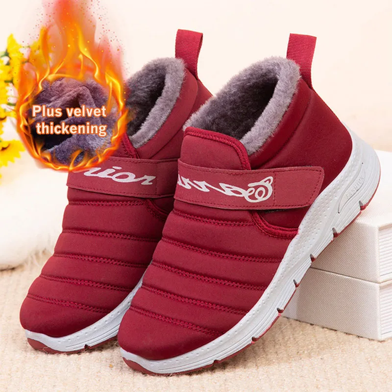 

Women's Winter Shoes Non-slip Ankle Boots Sneakers For Women Ladies Cotton Flat Shoes 2021 Warm Plush Slip on Female Footwear