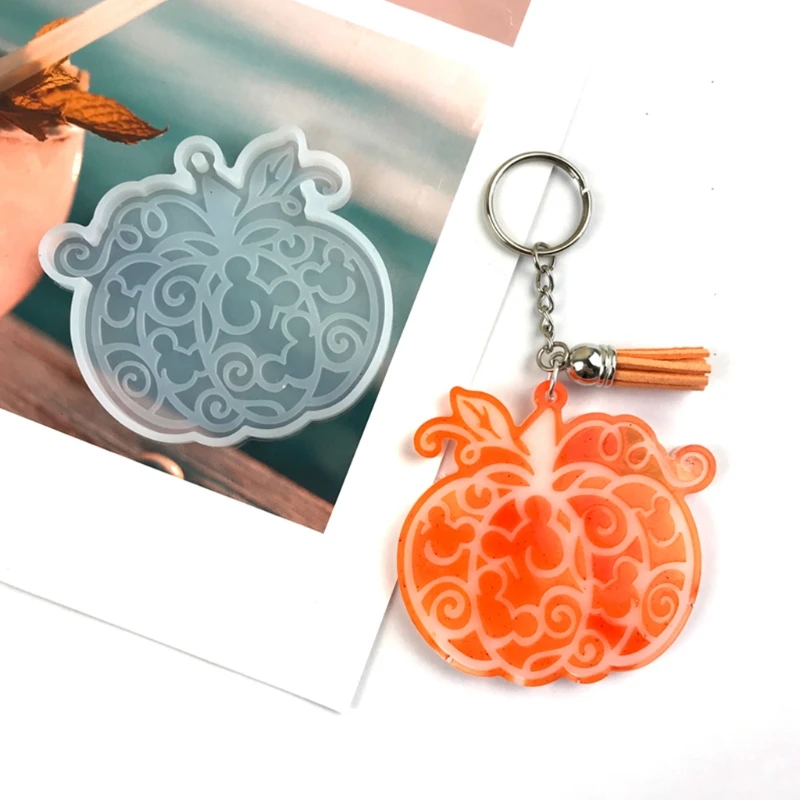

DIY Crafts Pumpkin Keychain Epoxy Resin Mold Earrings Necklace Silicone Mould
