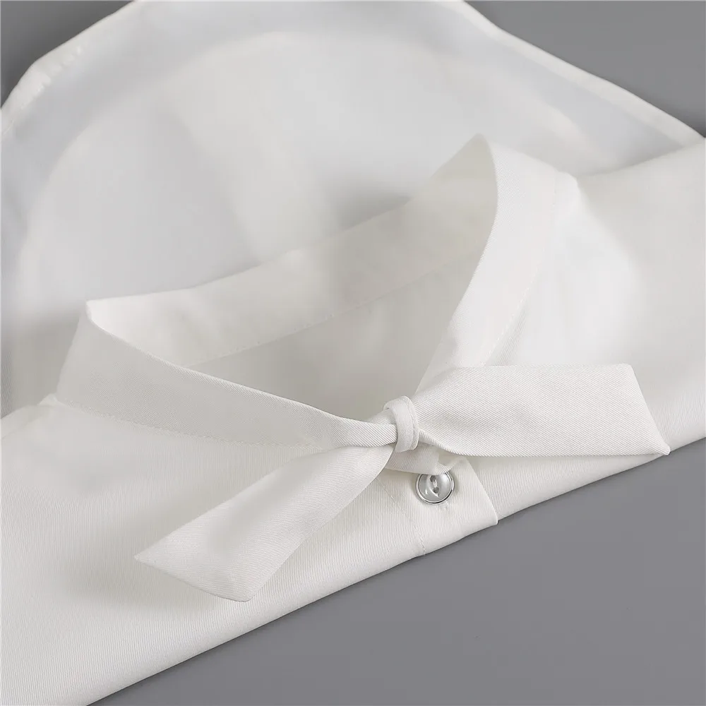 Linbaiway Женская Вышивка рубашки Поддельный Воротник галстук винтажный съемный