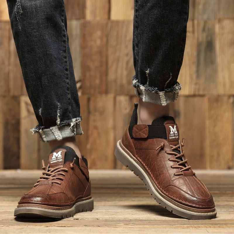 Модные кроссовки Брендовая кожаная мужская повседневная обувь Сезон осень