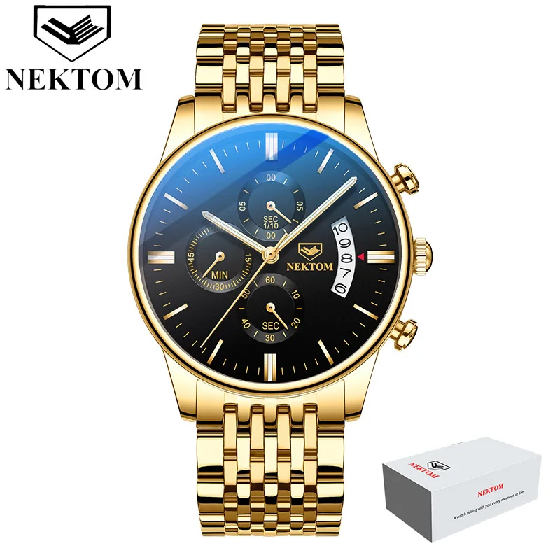 C4(with box) Дропшиппинг Relogio Masculino роскошные Брендовые Часы для мужчин бизнес хронограф часы мужские водонепроницаемые кварцевые наручные часы - Цвет: C4(with box)