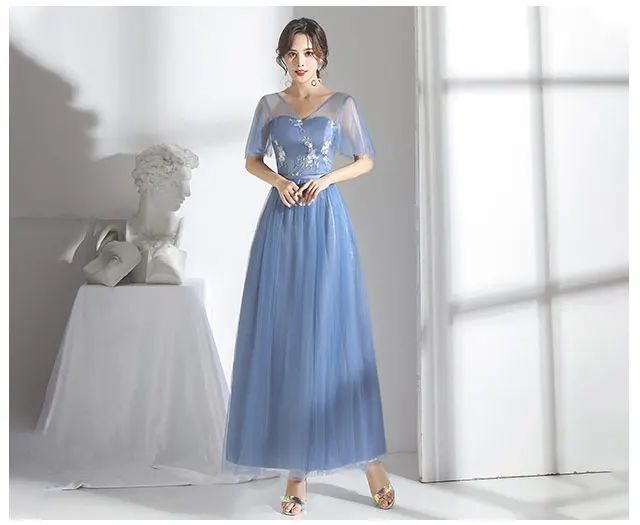 Платье подружки невесты с v образным вырезом без рукавов элегантное платье для