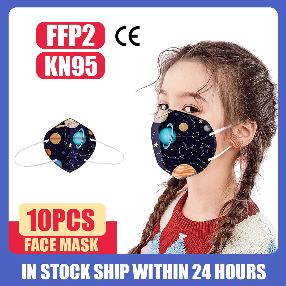 

10PCS Child KN95 Protective Mask mascarillas FFP2 Masks Children masques mascaras FFP2 pm2.5 Dust kn95mask ffp2mask ffpp2 fpp2