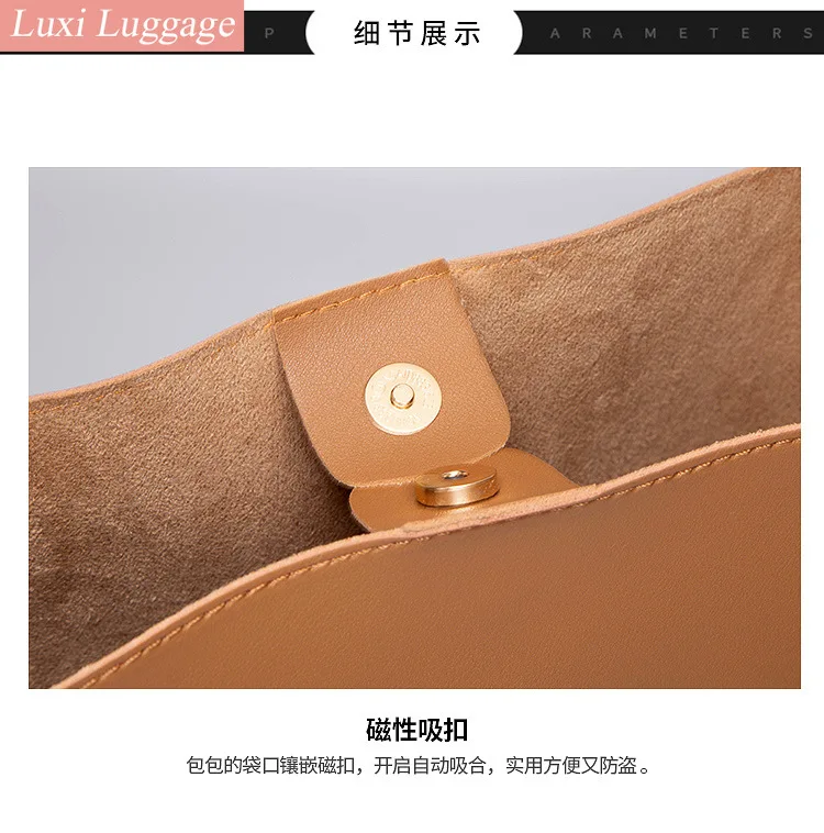 

Pu Leather Bucket Bag Mobile Phone Bags New Handbag Mini Retro Leather Handbags Women Shoulder Bag 2 In1