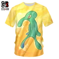 ogkb new 3d printed bold and brash squidward t shirt mens funny hip hop streetwear loose top oversized 6xl