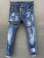 2021 summer new style dsquared2 fashion ripped paint dot jeans 9105 1