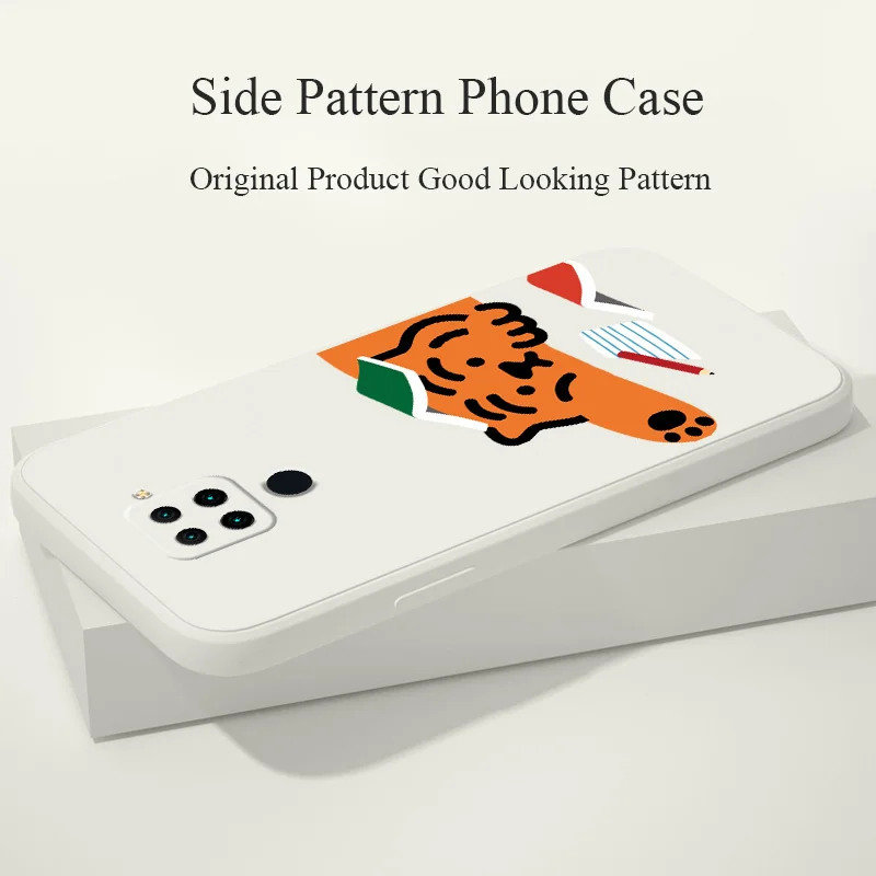 

Writing Tiger Case For XiaomiRedmi Note 10 10S 9T 9 8 7 Pro Max Redmi 9 9A 9T K40 K30 K20 Pro Soft Liquid Silicone Phone Cover