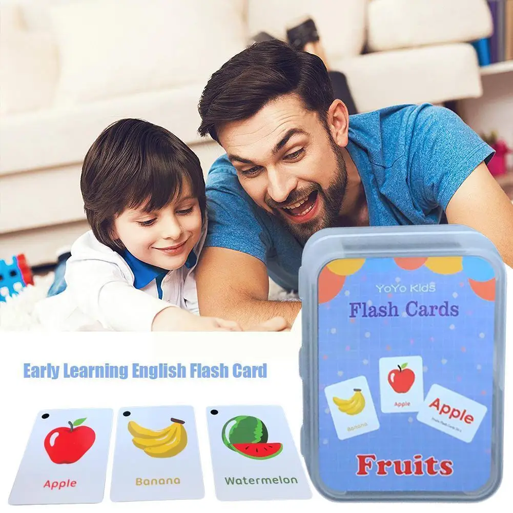 

Number Memory Training Early Learning English Flash Fruit Kids Pattern Gift Shapes Baby Educational Card Learning Alphabet T1w0