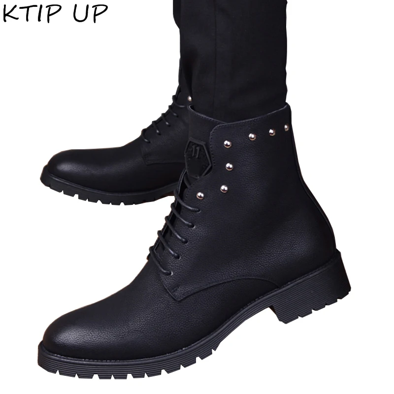 Мужские зимние ботинки из натуральной кожи с бархатной подкладкой | Обувь