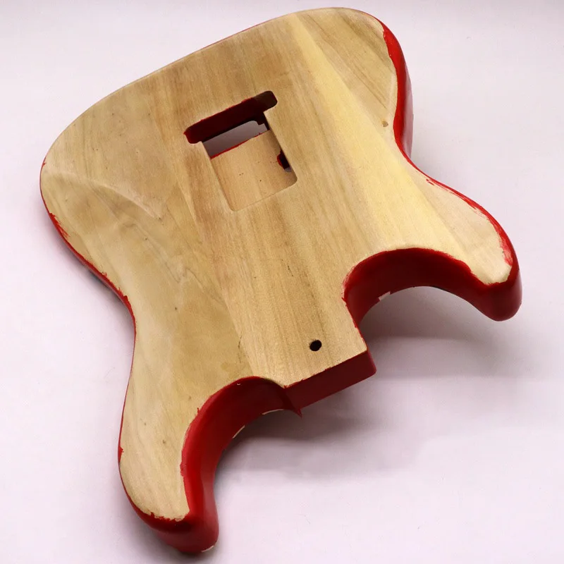 DIY Ручная Краска ST гитара тело тополя дерево индивидуальная живопись электрогитара корпус красный цвет корпус гитары детали гитары