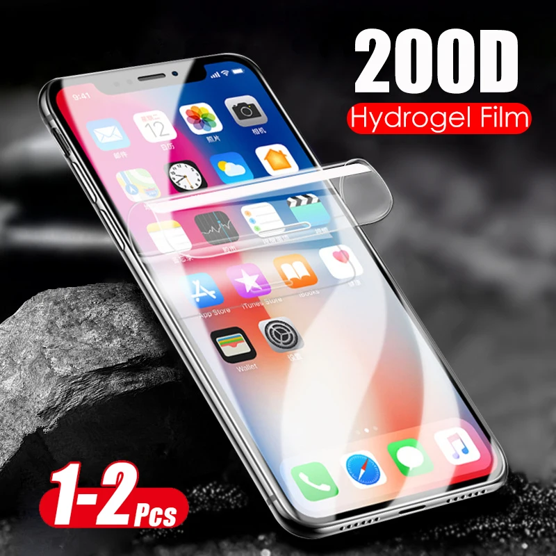 2 шт. защитная Гидрогелевая пленка 200D для IPhone 11 Pro 6 6s 8 7 Plus XR X XS Max iphon pro полная