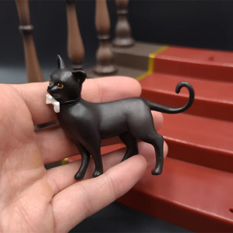 

Масштаб 1/6, мини-Кот, кавайная аниме милая кошка, праздничный подарок, экшн-фигурка, коллекционная черная кошка, строительные игрушки