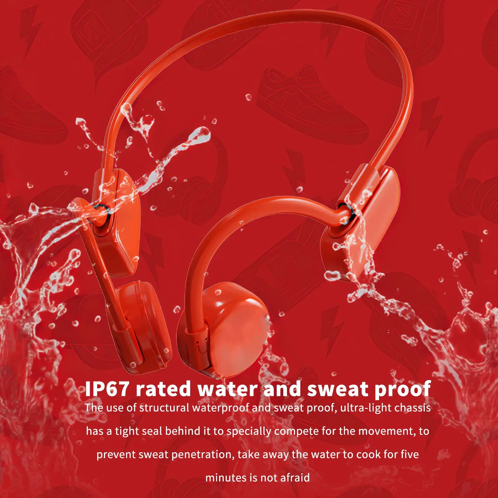 

Waterproof Bluetooth 5.0 Bone Conduction Earphone Bluetooth 5.0 Wireless Headset Intelligent Fast Charging Humanized Structure