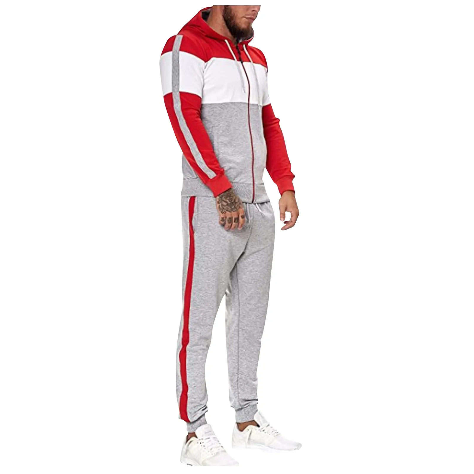 

Striped Fashion Tracksuit Set Men 2021 Brand New Sweat Suit Mens Sport Set Seatshirts Sweatpants 2 Pieces Jogger Track Suit