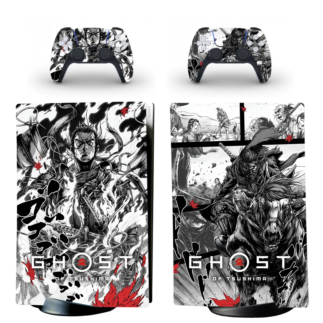 

Ghost of Tsushima PS5 Digital Edition Skin Sticker Decal Cover for PlayStation 5 Console and Controllers PS5 Skin Sticker Vinyl