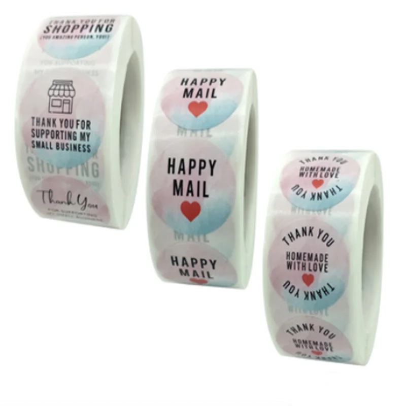 

Спасибо, наклейка s 500 шт./рулон, 1 дюйм, спасибо, бизнес, счастливая почта, наклейка, домашняя любовь, этикетки, счастливый магазин, игрушки, по...