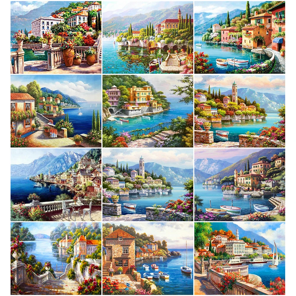 

Набор для рисования по номерам на холсте морской пейзаж, 40x50 см
