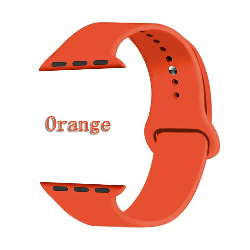 Orange Joyozy Sports soft silicone interchangeable apple watch band 42mm 38mm 40mm 44mm for iWatch series 5/4/3/2/1 apple watch band - Цвет ремешка: Orange