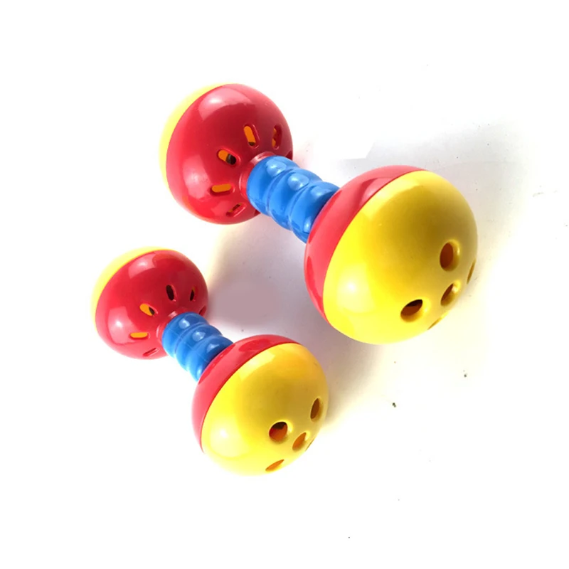 

1pc Baby Rattles Toys Plastic Double Head Music Hand Shaking Educational Kids Toys for Newborns Grasping Bell Toys in a Stroller