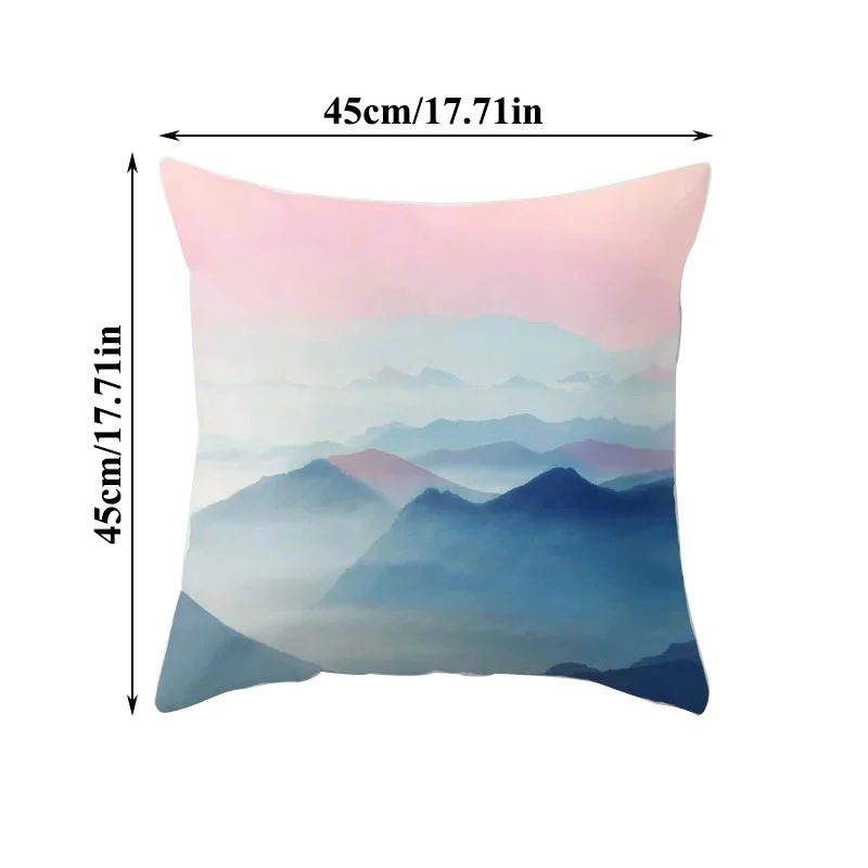 

Watercolor Blue Cushion Cover Abstract Mable Geometric Pattern Sofa Pillow Cases Bedroom Home Decor Car Office Decorative