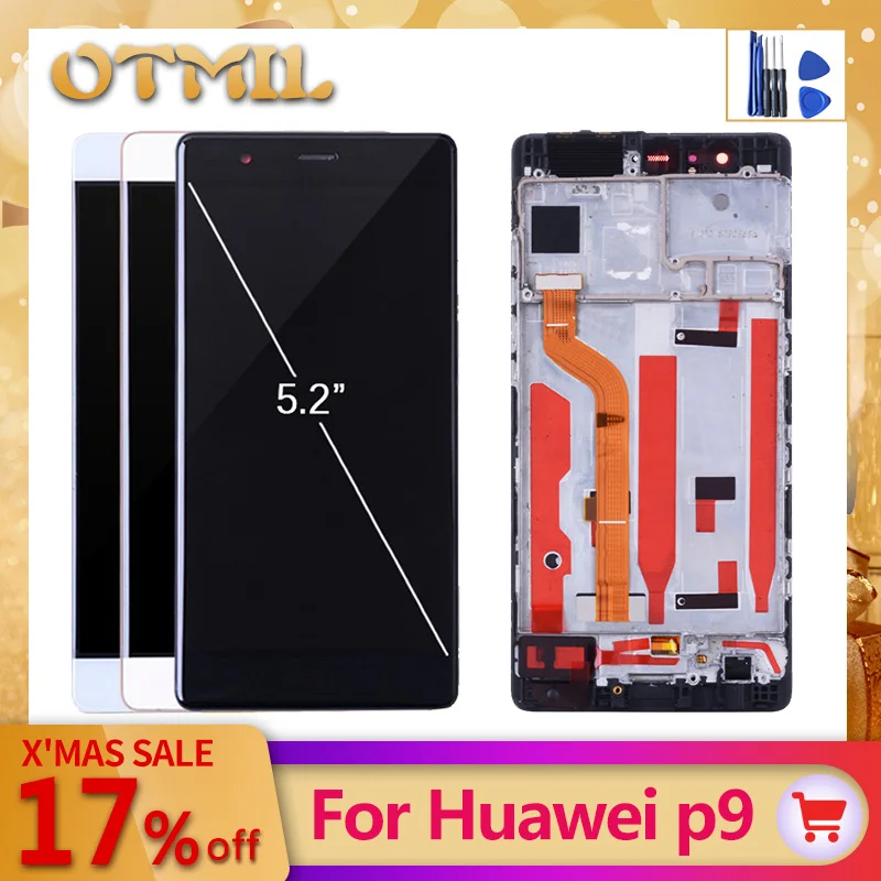 5," для HUAWEI P9 ЖК-дисплей сенсорный экран с рамкой дигитайзер Замена для HUAWEI P9 дисплей EVA-L09 EVA-L19