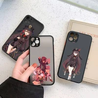 hu tao phone case for iphone 12 11 7 8 plus mini x xs xr pro max matte transparent cover
