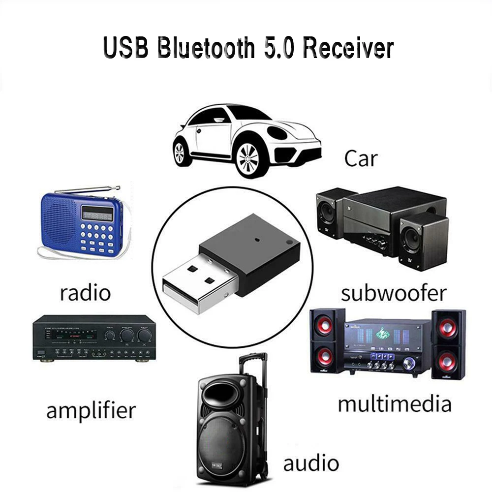 USB адаптер Bluetooth 5 0 Aux Audio 4 2 динамик музыкальный приемник для автомобиля радио