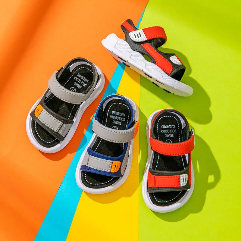 

2022 Children's Summer Boys Leather Sandals Baby Shoes Kids Flat Child Beach Shoes Sports Soft Non-slip Casual Toddler Sandals