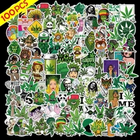 100pcs weed character leaves graffiti stickers baby children classic diy toy bike travel luggage guitar waterproof pvc decals