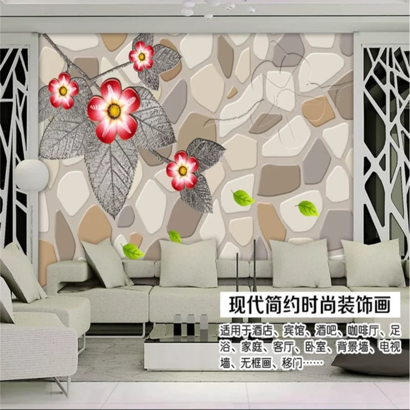 Настенные 3D обои XUE SU объемные Объемные с камнем цветами картина для украшения