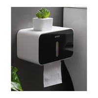 toilet paper holder towel wall mounted storage box bathroom accessories tray roll tube punch free double layer