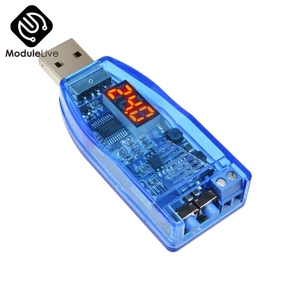 DC-DC 5V to 3.3V 9V 12V 24V Adjustable USB Step UP Down Power Converter Supply Module Red Green Display Voltage Volt Regulator