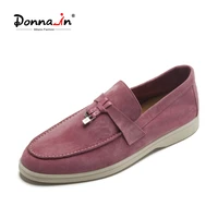 donna in 2021 new spring mocassin shoes women soft soft natural suede flat loafers luxury brand genuine leather plus size 41 43