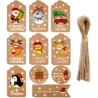 50pcs new year 2022 paper tags christmas tree ornaments diy crafts label christmas decorations for home xmas tree pendants gifts