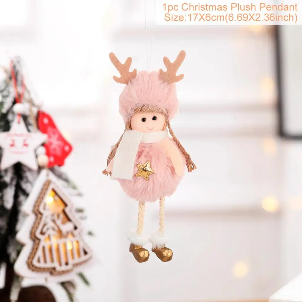 Christmas Doll 2 QIFU Diy деревянное украшение "Лось" Рождественские украшения для дома рождественские украшения Navidad подарки для детей счастливый год - Цвет: Christmas Doll 2