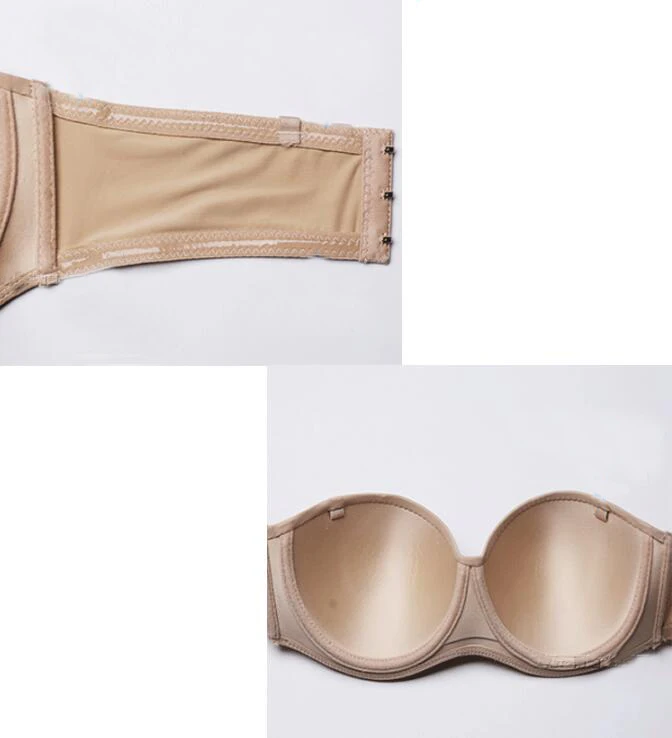 Женский Гладкий бесшовный многоходовой бюстгальтер без бретелек 1/2 чашки на