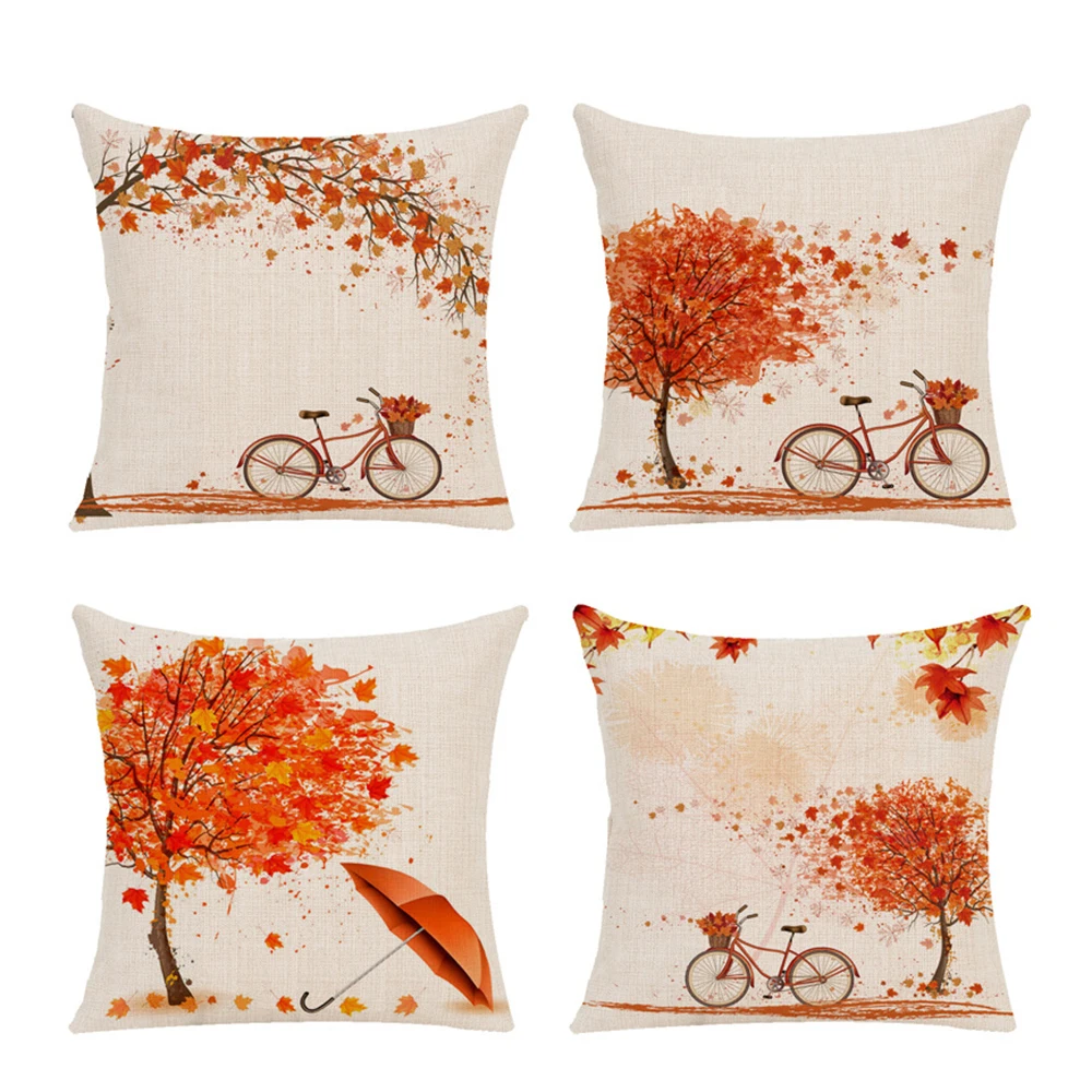 1 шт. Наволочка на День Благодарения льняная ткань наволочки подушку красный