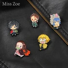 Эмалированные булавки для рассекания демонов, коллекция на заказ, рюкзак для фанатов анимации Tanjirou Nezuko значки, одежд Button для детей и женщин