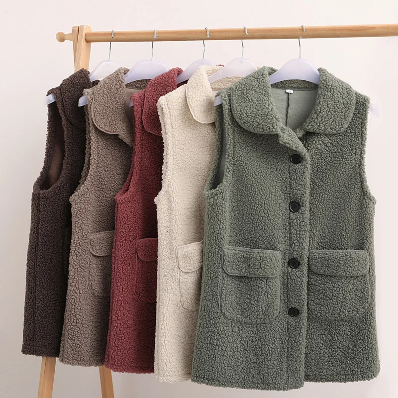 

Осенне-зимний тонкий теплый женский жилет, модный однобортный женский жилет с отложным воротником, новинка 2021, однотонное Женское пальто ср...