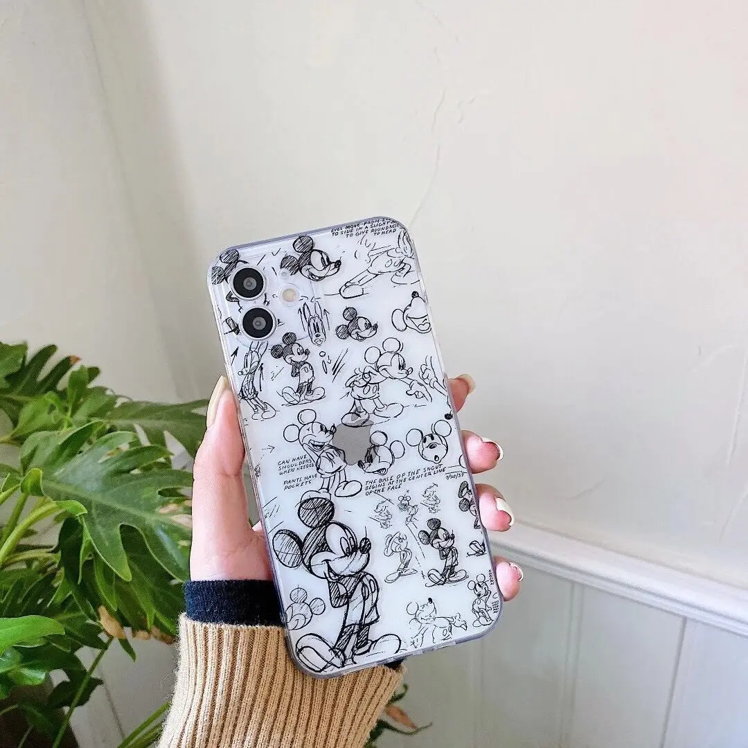 Чехол для телефона Disney с Микки Маусом из ТПУ IPhone 11 12 Pro Xs Max iPhone SE 2020 6 6S 7 8 Plus милая
