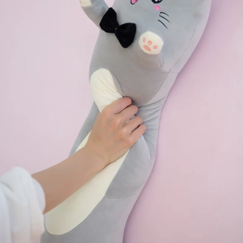

Cats Long Strip Pillow Bed Adult Lazy Cats Long Plush Pillow Toy Bedroom Living Room HUG-Deals