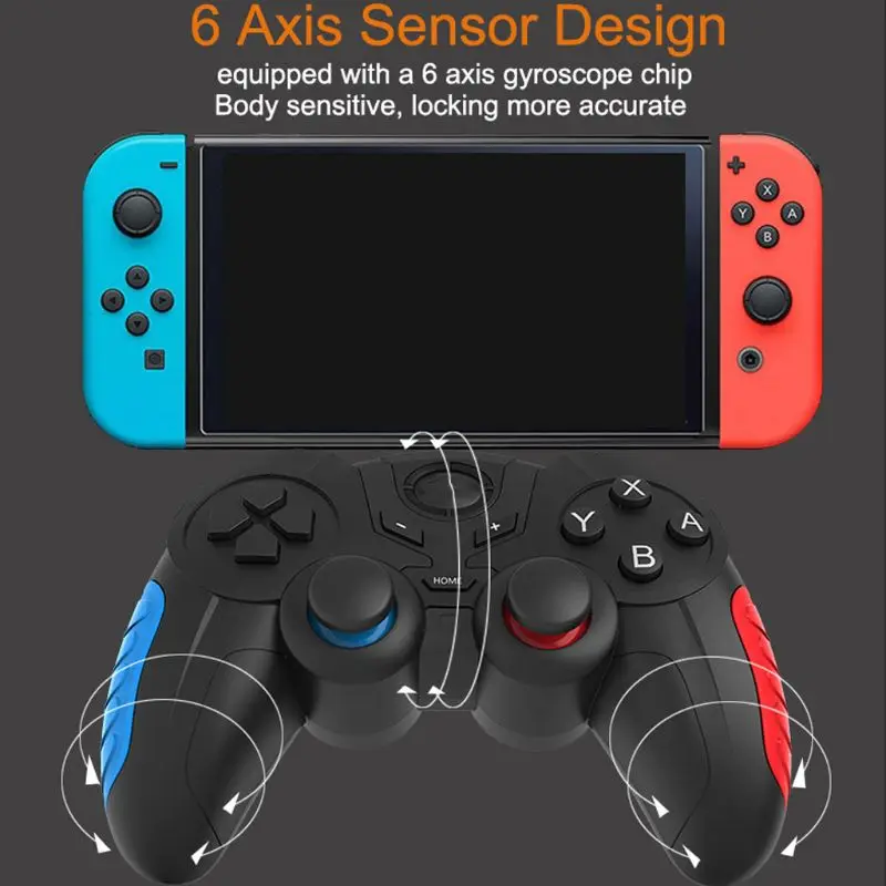 Wireless Bluetooth-compatible Game Remote Controller Joystick Double Vibration 6-axis Gyroscope Console Gamepad for N0PB | Электроника