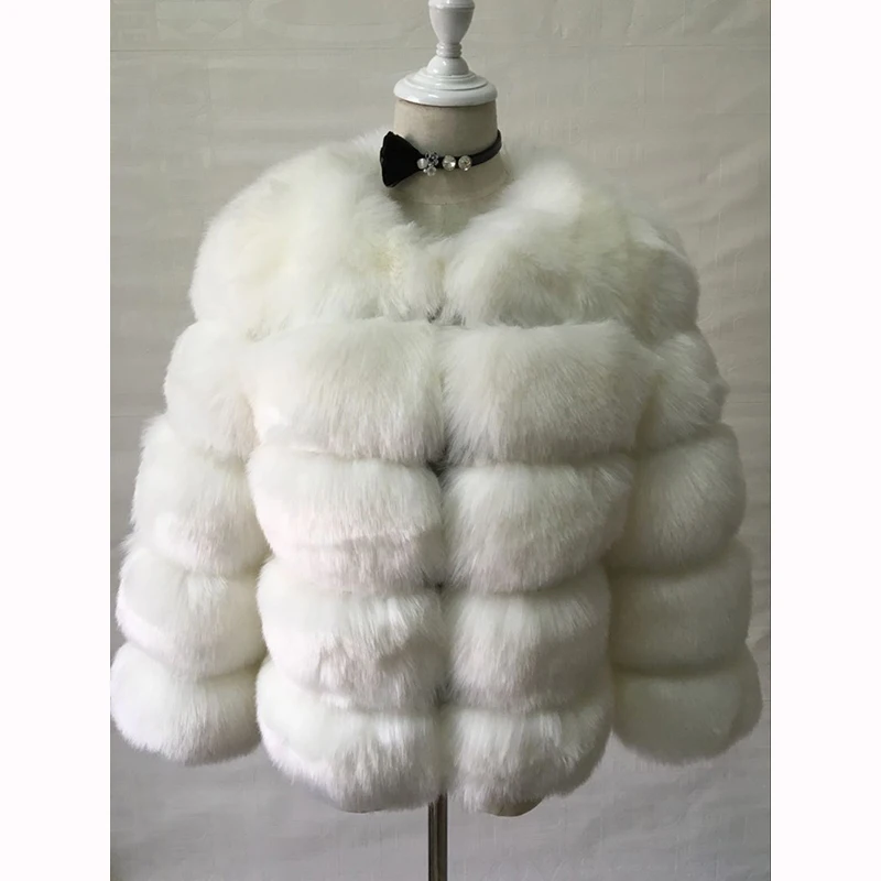 

Thick Warm Fox Fur Coat Women round neck Winter Natural Fur Jacket Elegant Outerwear Fashion Silm Fox Fur Coat Fox Jacket Women