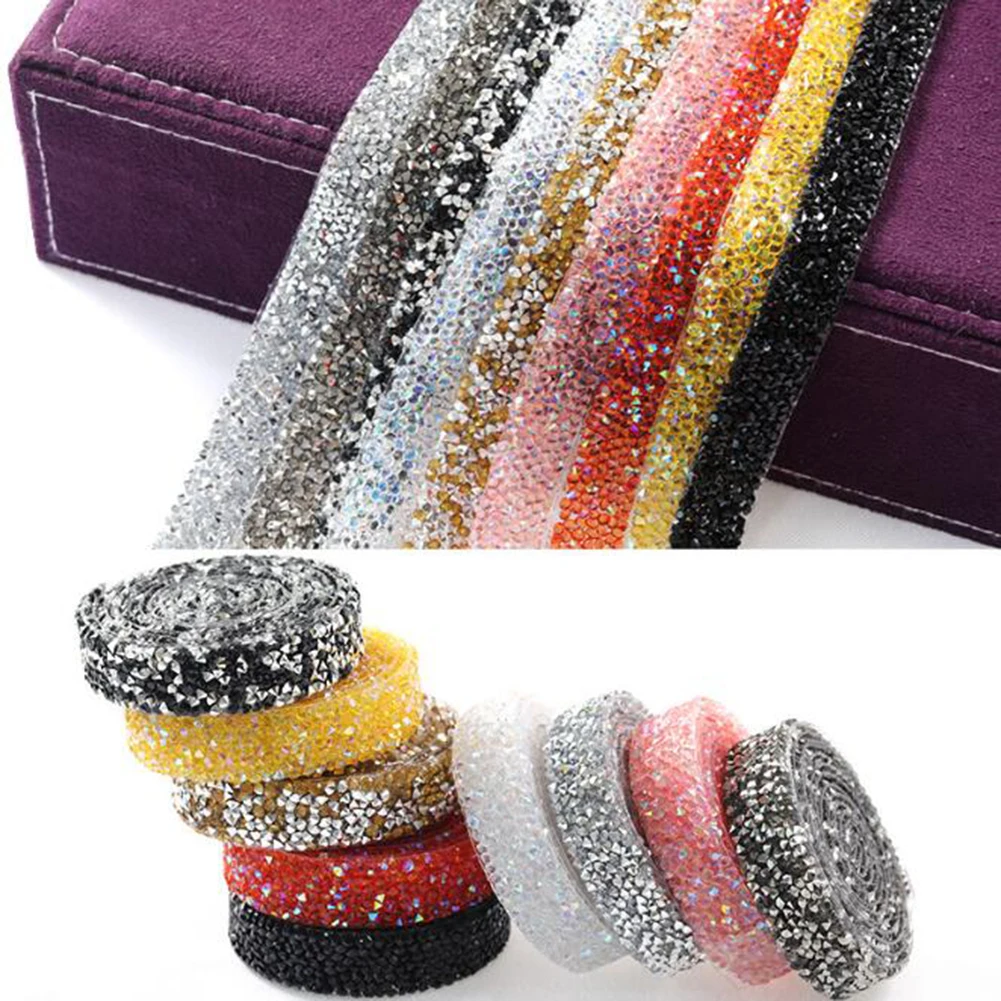 1 ярд шитье отделка исправление Стразы красочные смолы сетки страз кристалл