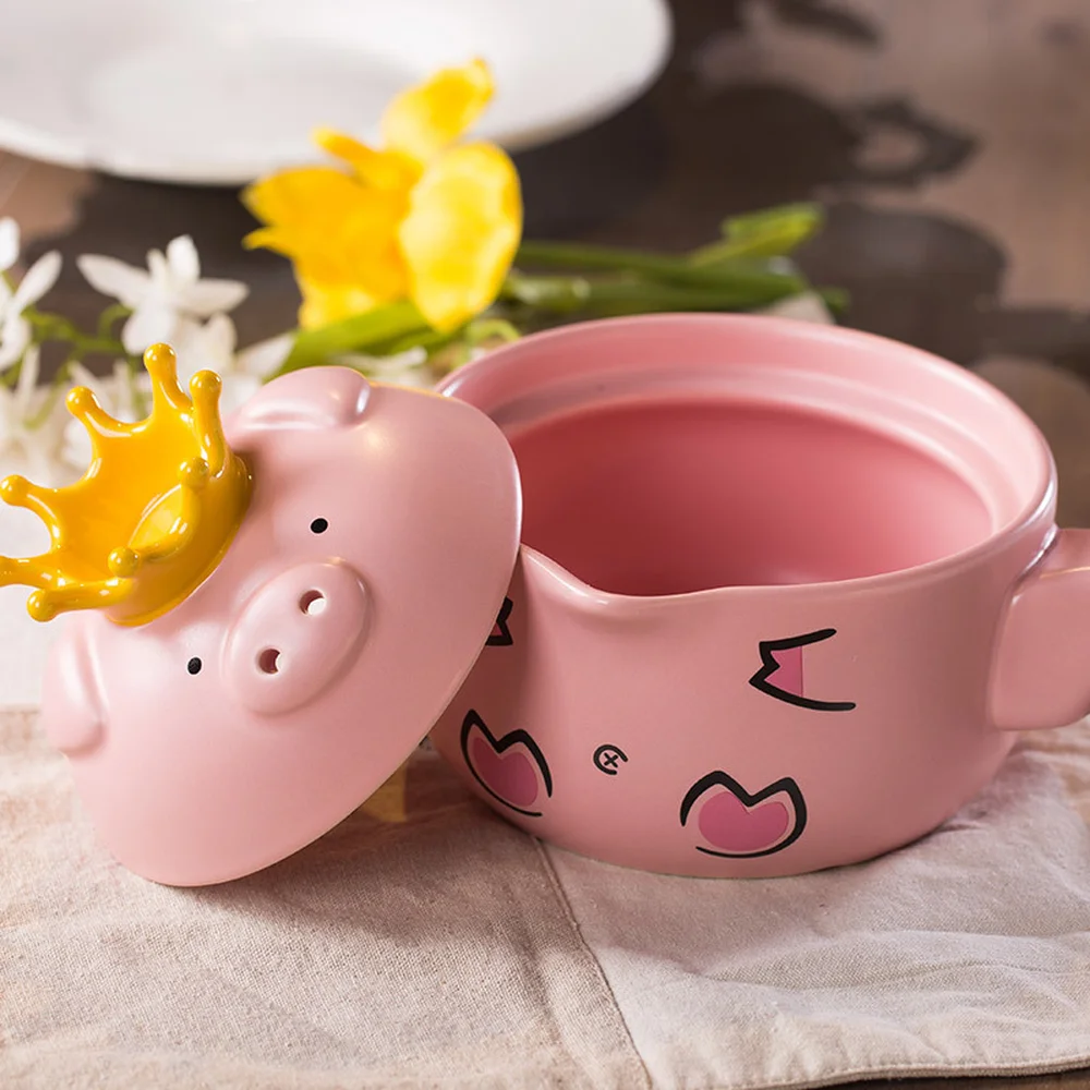 Милая Розовая Свинья мультфильм кастрюля молоко для приготовления пищи