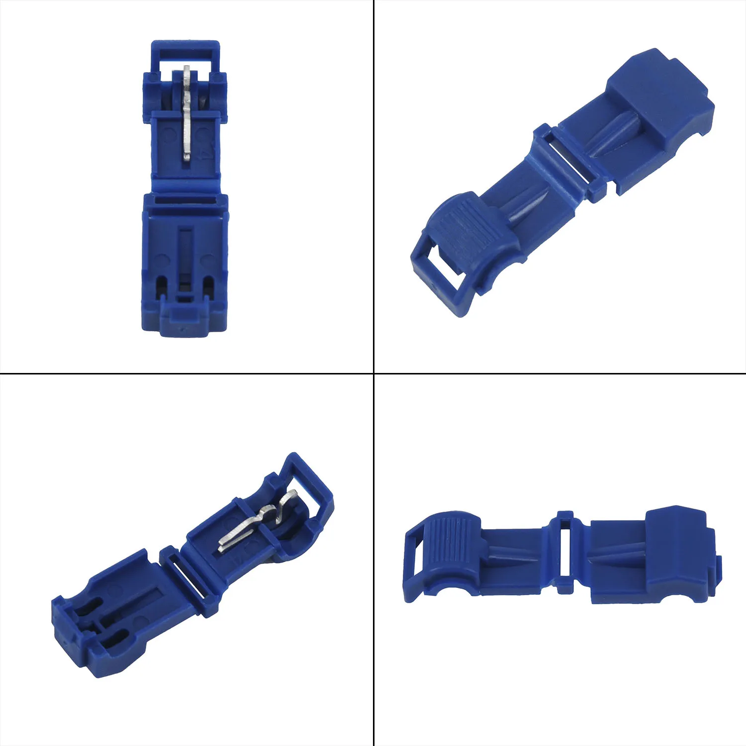 

50Pcs Lock Wire Electrical Cable Connector Quick Splice Terminals Crimp For Car