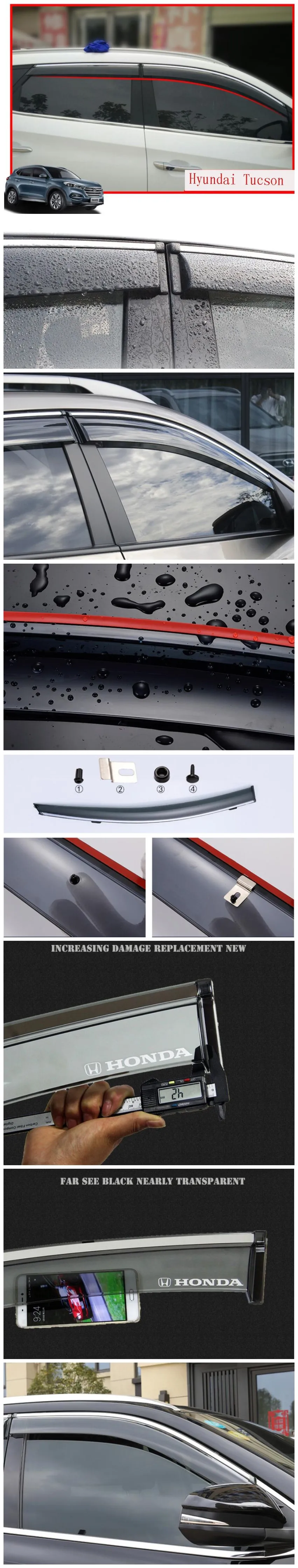 Оконный козырек применяется только для левого руля hyundai Tucson внешняя модификация специальные аксессуары