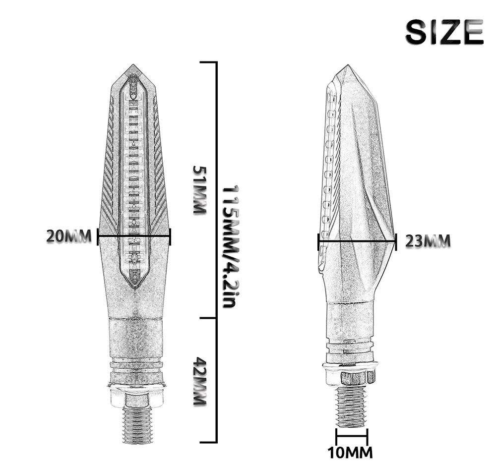 Универсальные потоковые Светодиодные поворотники для мотоцикла желтая лампа со