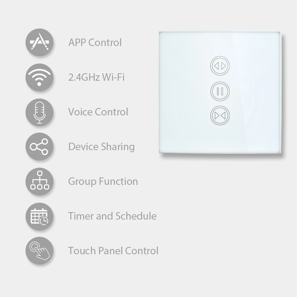 Tuya Smart WiFi переключатель жалюзи для рольставни Электрический трубчатый мотор Google Home Alexa Echo умный дом приложение таймер